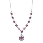 Ilakaka rosa Saphir (Fissure gefüllt) Collier, ca. 45 cm, 925 Silber platiniert ca. 3.70 ct