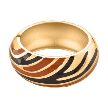 Emaille-Armreif im Wellen-Design, ca. 18 cm, Braun