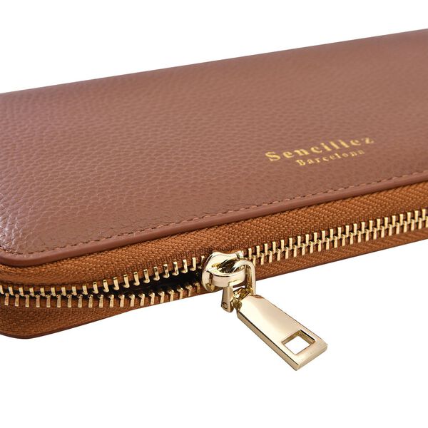 Sencillez Dokumenten Etui aus Echtleder, braun image number 7