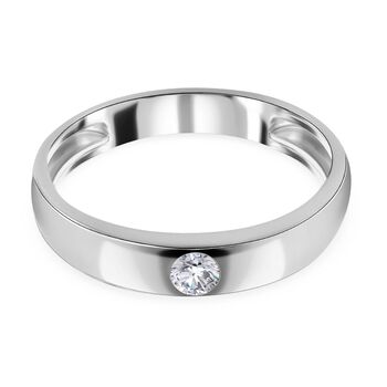 Lustro Stella - Wei&szlig;er Zirkonia-Ring, 925 Silber rhodiniert (Gr&ouml;&szlig;e 17.00) ca. 0,30 ct