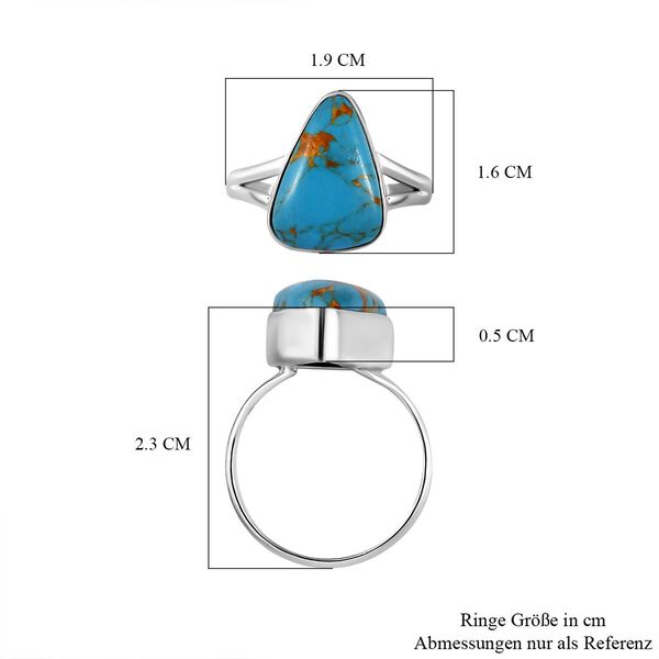 Blauer Mojave T&uuml;rkis-Ring, 925 Silber  ca. 4,95 ct image number 7