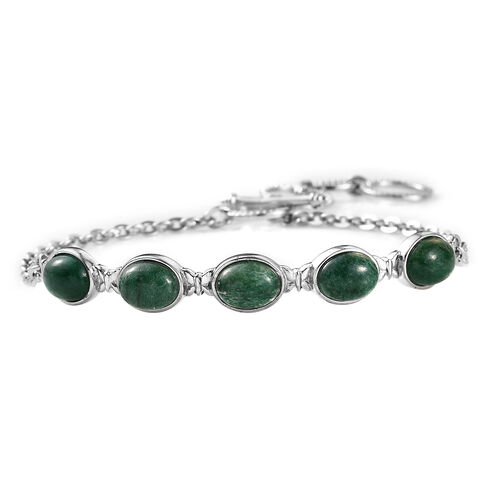Grünes Aventurin Armband mit Knebelverschluss, 19 cm, Edelstahl ca. 10,93 ct image number 0