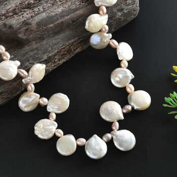 AA wei&szlig;e S&uuml;&szlig;wasser Perle Halskette, 45 cm