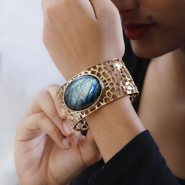 Labradorit Armreif, 19 cm - 72,93 ct. image number 3