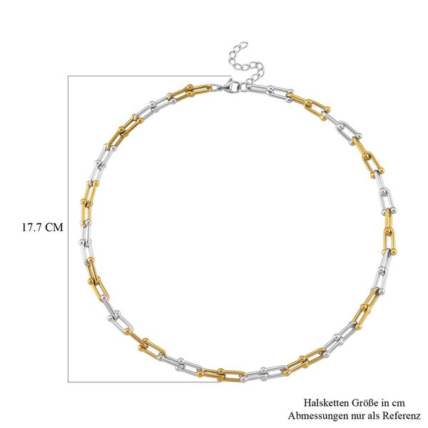 Zweifarbige 50+5cm Halskette und 18+3,5cm Armband image number 6