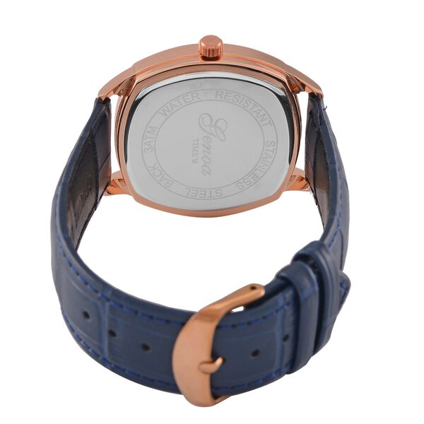 GENOA Limitierte Auflage Miyota Japanese Movement Uhr mit Echtlederarmband - Blau image number 7