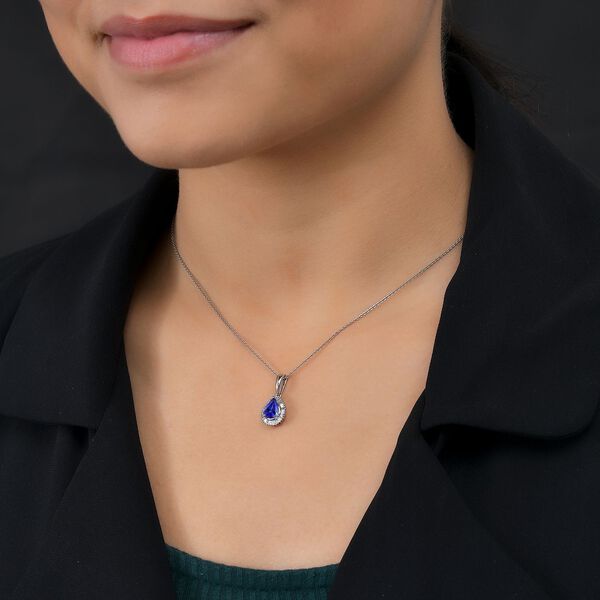 RHAPSODY AAAA Tansanit und VS Diamant Anh&auml;nger in 950 Platin - 1,37 ct. image number 3
