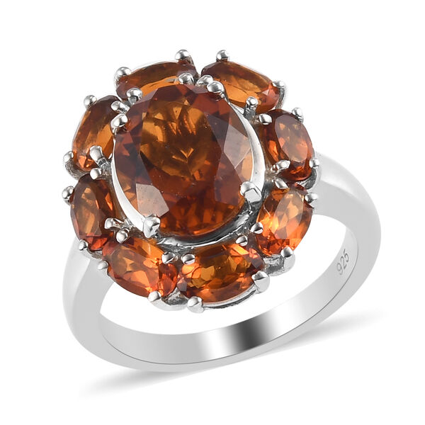 Madira Citrin Ring 925 Silber Platin-Überzug image number 4