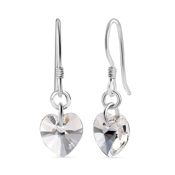 J Francis gefertigt mit SWAROVSKI- Wei&szlig;e Swarovski Kristall Herz Ohrringe