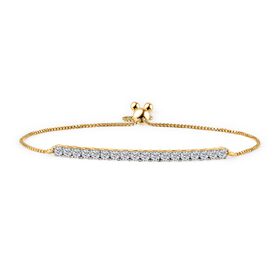 LUXURIANT DIAMOND- SI-GH Labor Diamant 20cm Armband, 925 Silber 750 Gelbgold Vermeil - 1 ct.
