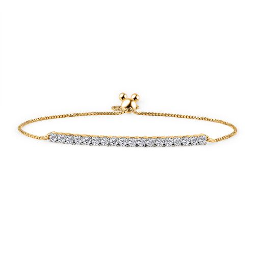 LUXURIANT DIAMOND- SI-GH Labor Diamant 20cm Armband, 925 Silber 750 Gelbgold Vermeil - 1 ct. image number 0