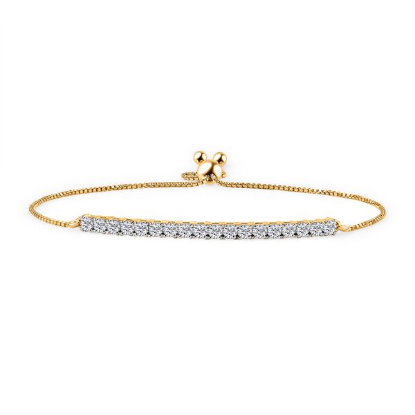 LUXURIANT SI-GH Labor Diamant 20cm Armband, 925 Silber 750 Gelbgold Vermeil - 1 ct. image number 0