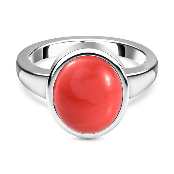 Oregon Pfirsich Opal-Solit&auml;r-Ring, 925 Silber platiniert, 3,45 ct