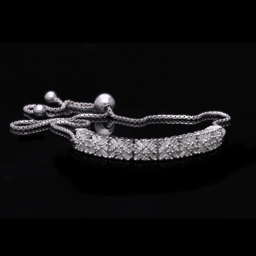 Weißer Diamant Armband, ca. 19 cm, 925 Silber platiniert, ca. 0.50 ct image number 1