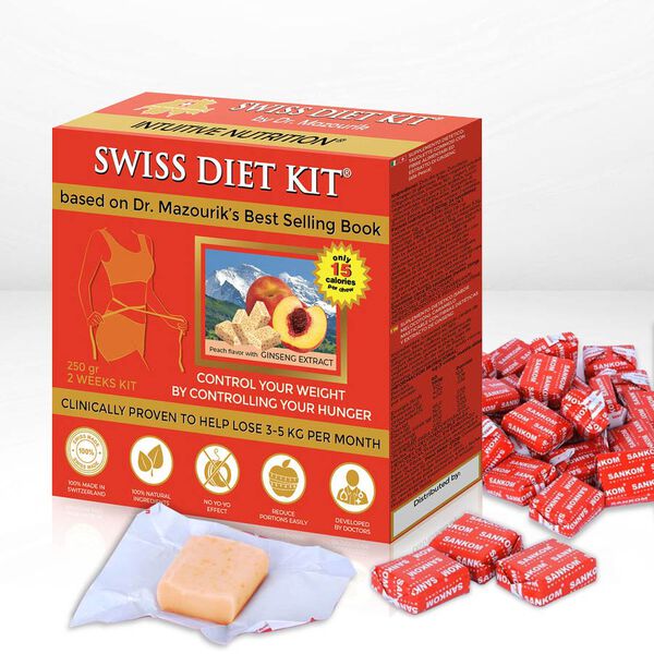 SWISS DIET KIT - Ern&auml;hrungs-Bonbons, Nachf&uuml;llpackung (250g), 84 St&uuml;ck, Pfirsich Geschmack  image number 3