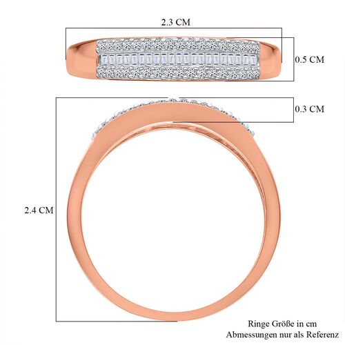 LUXURIANT DIAMOND - Lab Grown Diamant SI-GH Ring 925 Silber 750 Roségold Vermeil (Größe 17.00) (10-15 Werktage Lieferzeit) ca. 0.25 ct image number 6