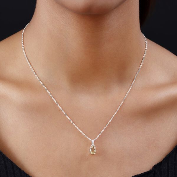 Citrin Solit&auml;r-Anh&auml;nger in Silber, 1,16 ct. image number 2