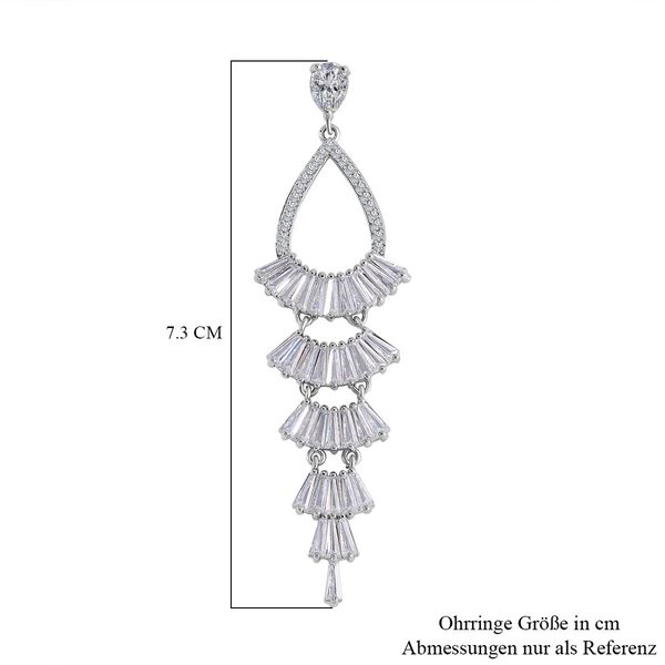 Weißer Zirkonia Ohrringe Reines Messing image number 3