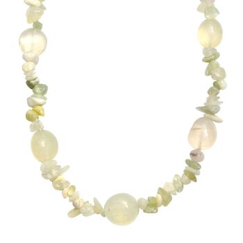 Prehnit und Serpentin Halskette, 60cm - 270 ct.