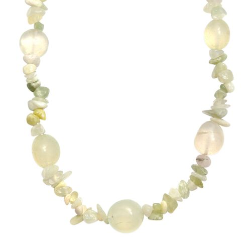 Prehnit, Serpentin Halskette ca. 60 cm Edelstahl ca. 270.00 ct image number 0