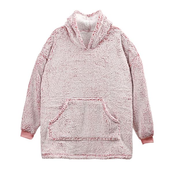 Kuscheliger Sherpa-Hoodie, Einheitsgr&ouml;&szlig;e, rosa