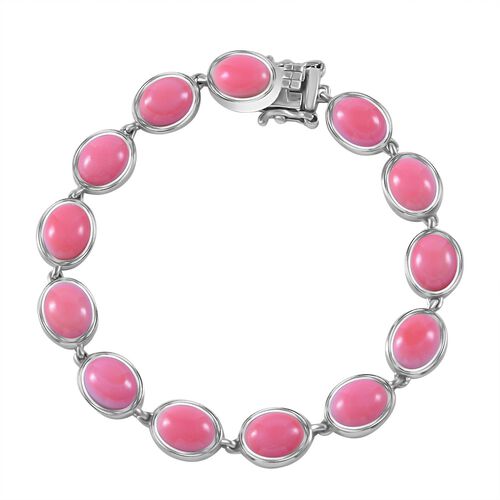 AAA Rosa Königsmuschel Perle Armband ca. 19 cm 925 Silber rhodiniert image number 0