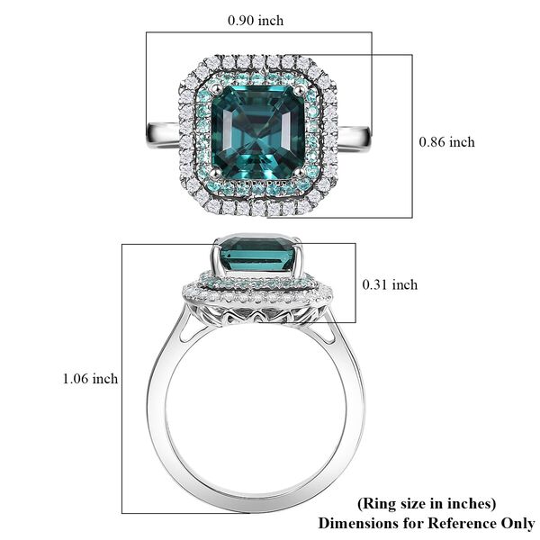 RHAPSODY zertifiziert und geprüft AAAA Pirineu Lagoon Tourmalin, Paraiba Turmalin und VS-EF Diamant Ring in 950 Platin - 5,13 ct. image number 5
