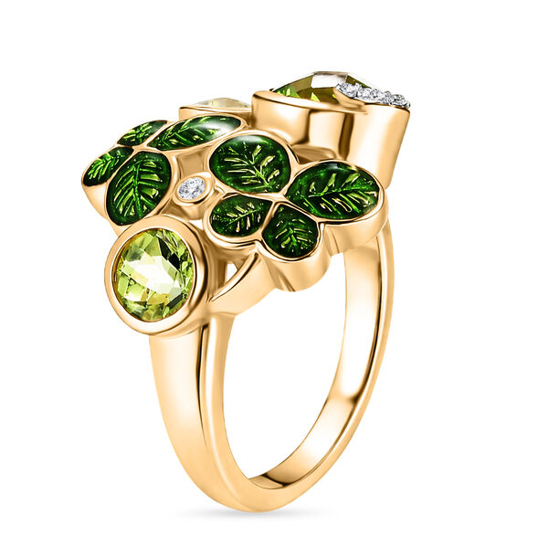 GP - AA Peridot Ring 925 Silber 750 Gelbgold vermeil (Gr&ouml;&szlig;e 17.00) ca. 2,18 ct image number 4