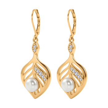 EVER TRUE S&uuml;&szlig;wasser Perle (7-7.5 mm), Wei&szlig;er Zirkon Ohrringe Nickelfreies Messing