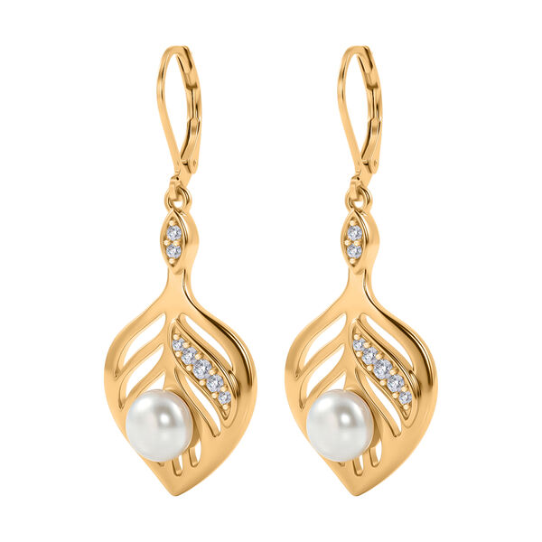 EVER TRUE S&uuml;&szlig;wasser Perle (7-7.5 mm), Wei&szlig;er Zirkon Ohrringe Nickelfreies Messing image number 3