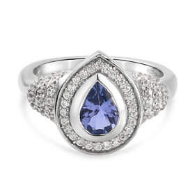 Tansanit und Zirkon Ring - 1,43 ct.