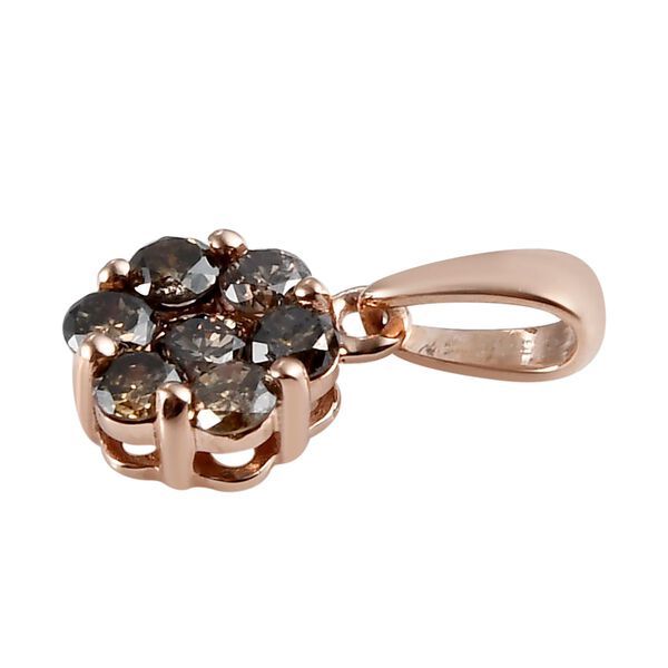 Nat&uuml;rlicher Champagner Diamant-Anh&auml;nger, zertifiziert, 375 Ros&eacute;gold ca. 0,50 ct image number 4