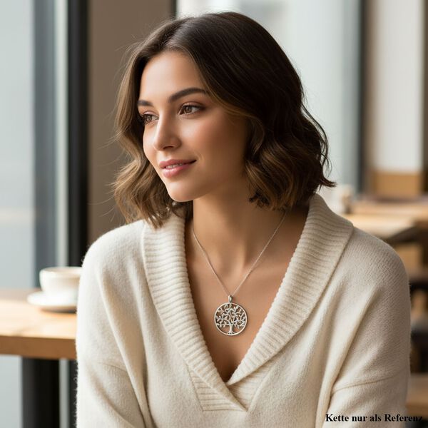 LUSTRO STELLA wei&szlig;er Zirkonia Lebensbaum-Anh&auml;nger image number 2