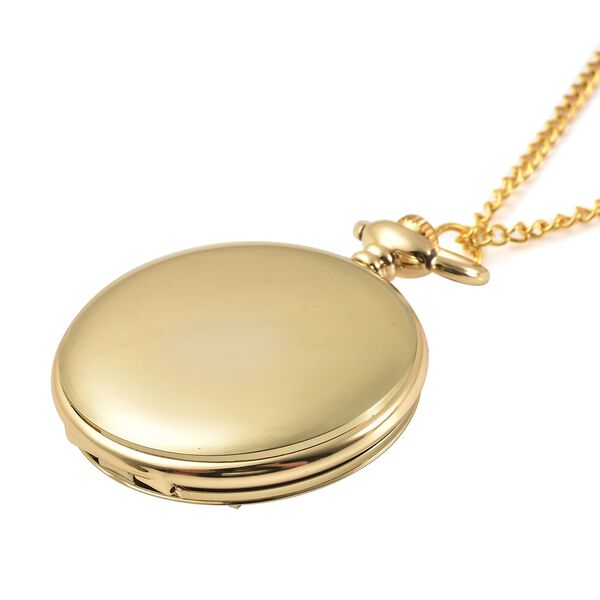 Strada - Taschenuhr im Schäferhund Design, japanisches Uhrwerk, goldfarben image number 4