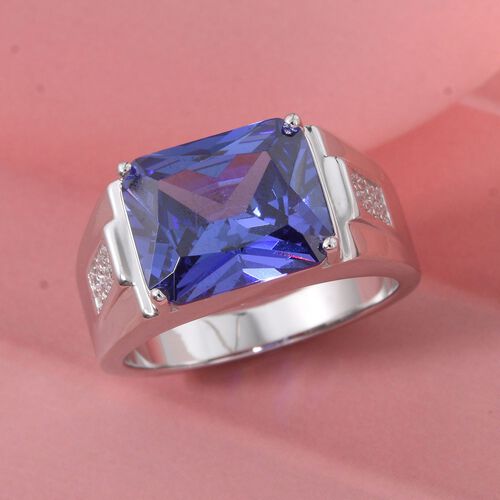 Lustro Stella Blauer Zirkonia Ring 925 Silber rhodiniert (Größe 19.00) image number 1