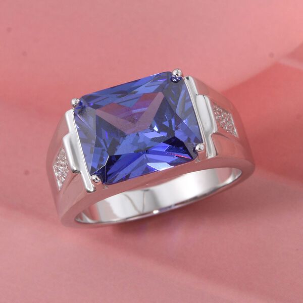 Lustro Stella Blauer Zirkonia Ring 925 Silber rhodiniert (Größe 19.00) image number 1
