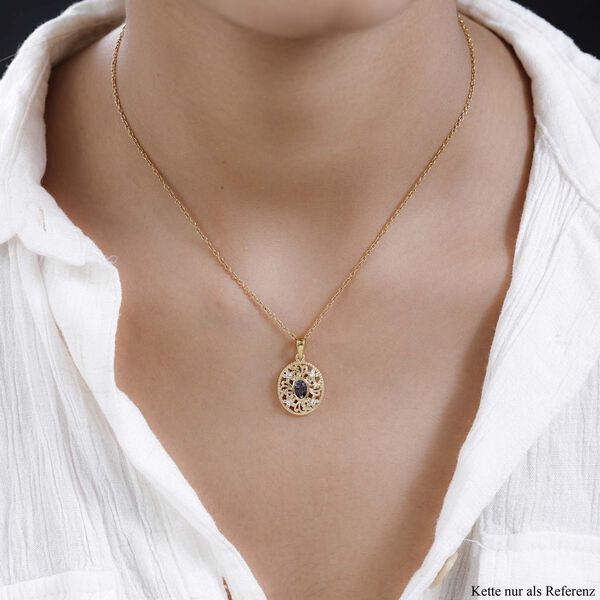 AA Nat&uuml;rlicher Tansanischer Lavendel-Spinell, Wei&szlig;er Zirkon Anh&auml;nger 925 Silber vergoldet ca. 0.62 ct image number 3