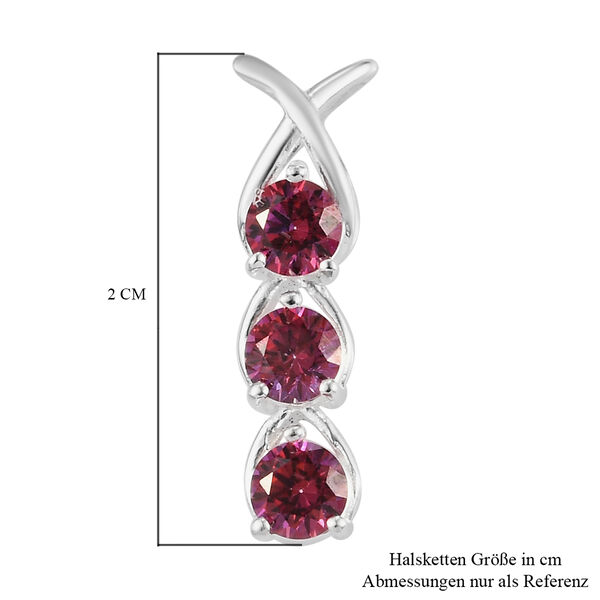 Lustro Stella - dunkelroter Zirkonia 3-Stein-Anh&auml;nger, 925 Silber ca. 1,40 ct image number 5