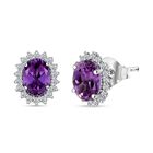 AAA Lab Grown Farbwechsel-Saphir, Lab Grown Diamant Ohrringe 417 Gold ca. 2.30 ct