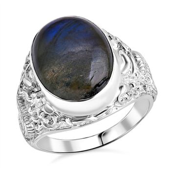 Royal Bali - AAA Labradorit Ring 925 Silber (Gr&ouml;&szlig;e 16.00) ca. 13.00 ct