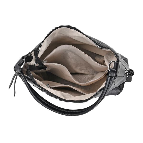 Crossbody-Tasche mit mehreren Rei&szlig;verschlusstaschen, 31x13x28 cm, Schwarz image number 5