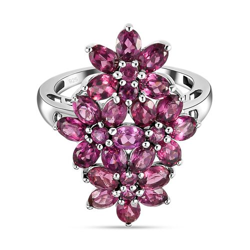 Rhodolith Granat-Ring, 925 Silber platiniert  ca. 3,62 ct image number 0