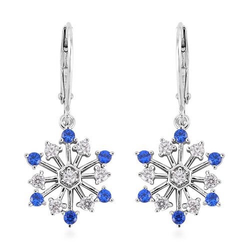 Zirkonia und blaue Spinell-Ohrringe - 1,15 ct. image number 0