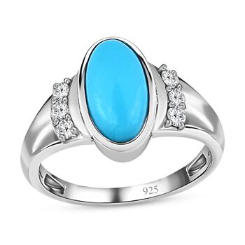 Sleeping beauty T&uuml;rkis und Zirkon Ring - 2,27 ct.