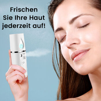 Nano Gesichtsspray mit Licht, Spiegel und USB-Kabel - Wei&szlig;