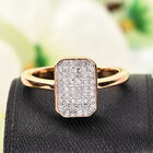 Diamant Cluster Ring 925 Silber Gelbgold Vermeil image number 1