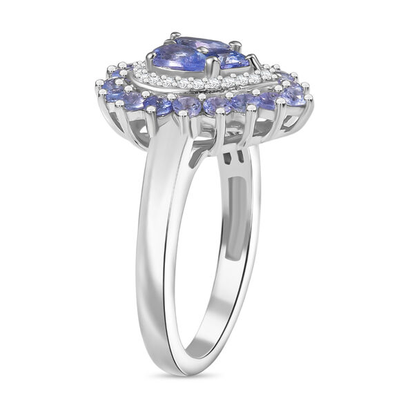 D'Joy Tansanit und Zirkon Ring und Anhänger mit 50cm Kette image number 13