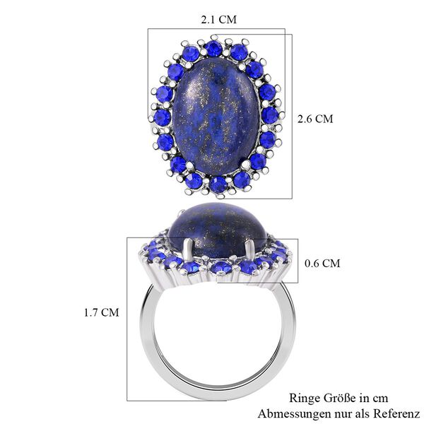 Lapislazuli, Blauer Kristall Ring, 316L Edelstahl, (Gr&ouml;&szlig;e 16.00), ca. 5.00 ct image number 7