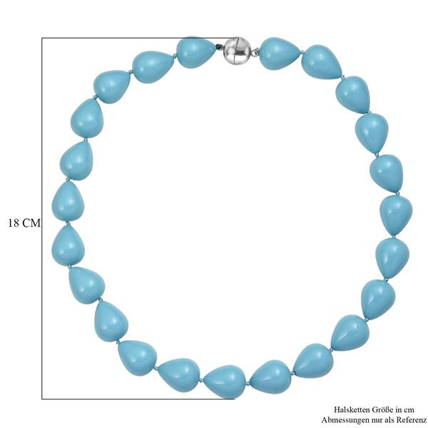 Sleeping Beauty t&uuml;rkisfarbene Tropfen Muschelkernperle 50cm Halskette image number 6