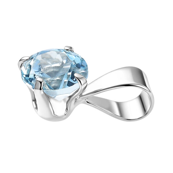 Himmelblauer Topas Anh&auml;nger 925 Silber platiniert ca. 0.63 ct image number 3